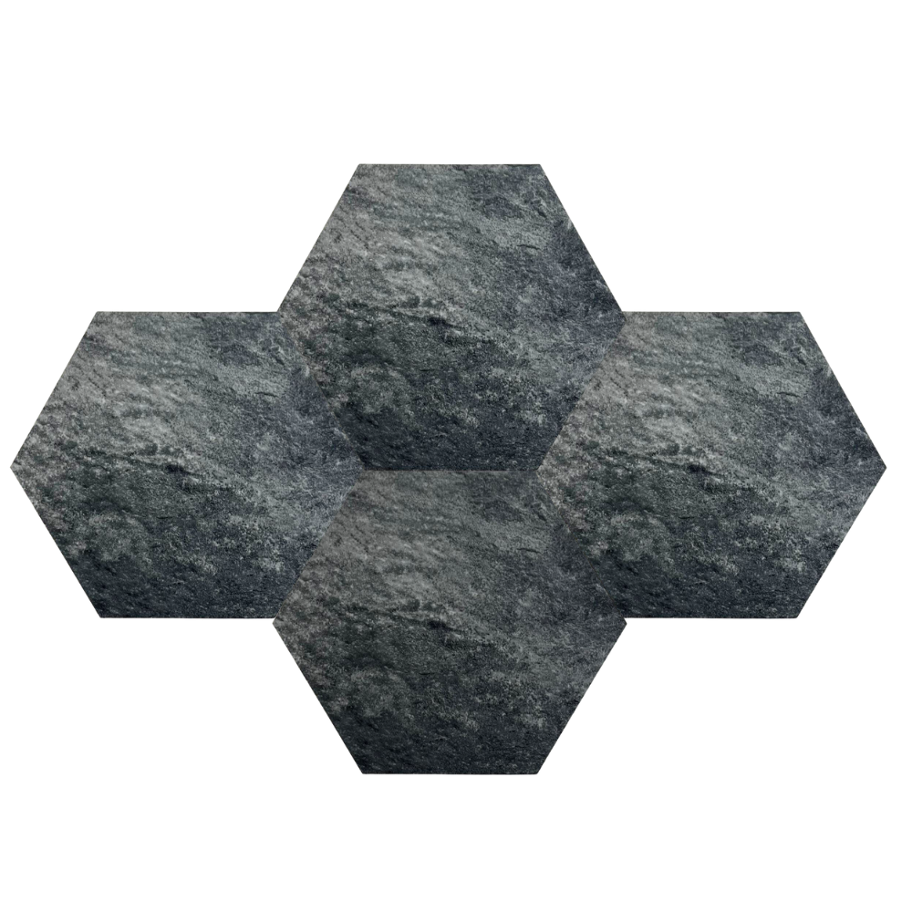 XL Hexagon Slate Black 1m2