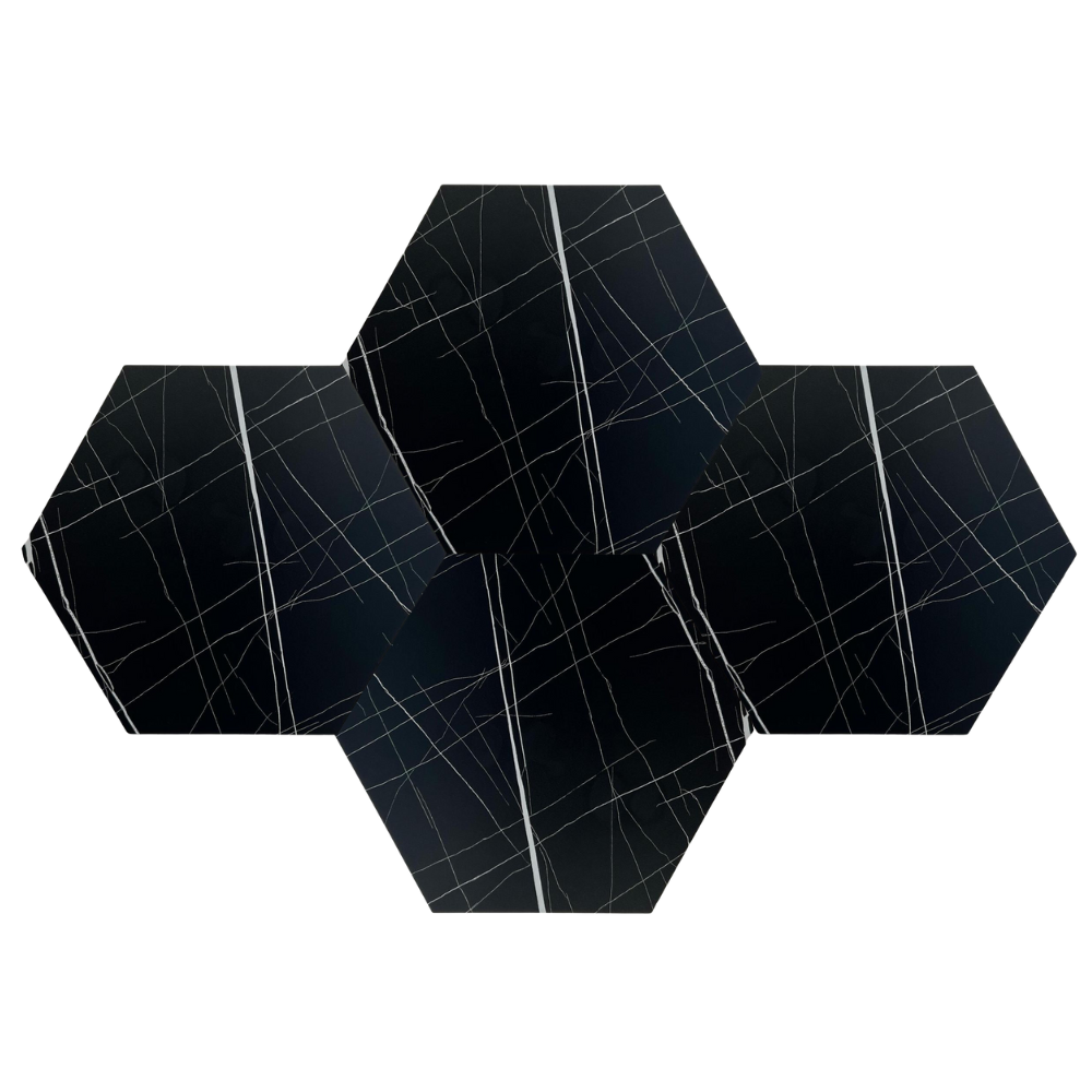 XL Hexagon Black White 1m2