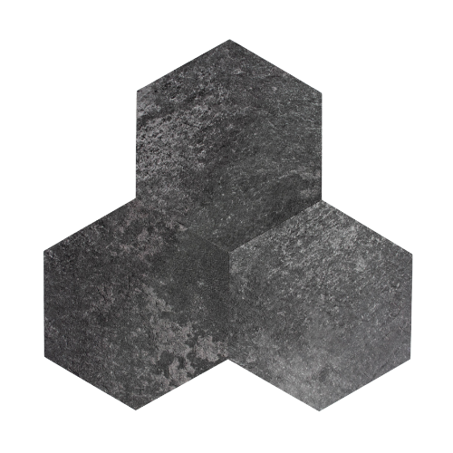 XL Hexagon Slate Black 1m2