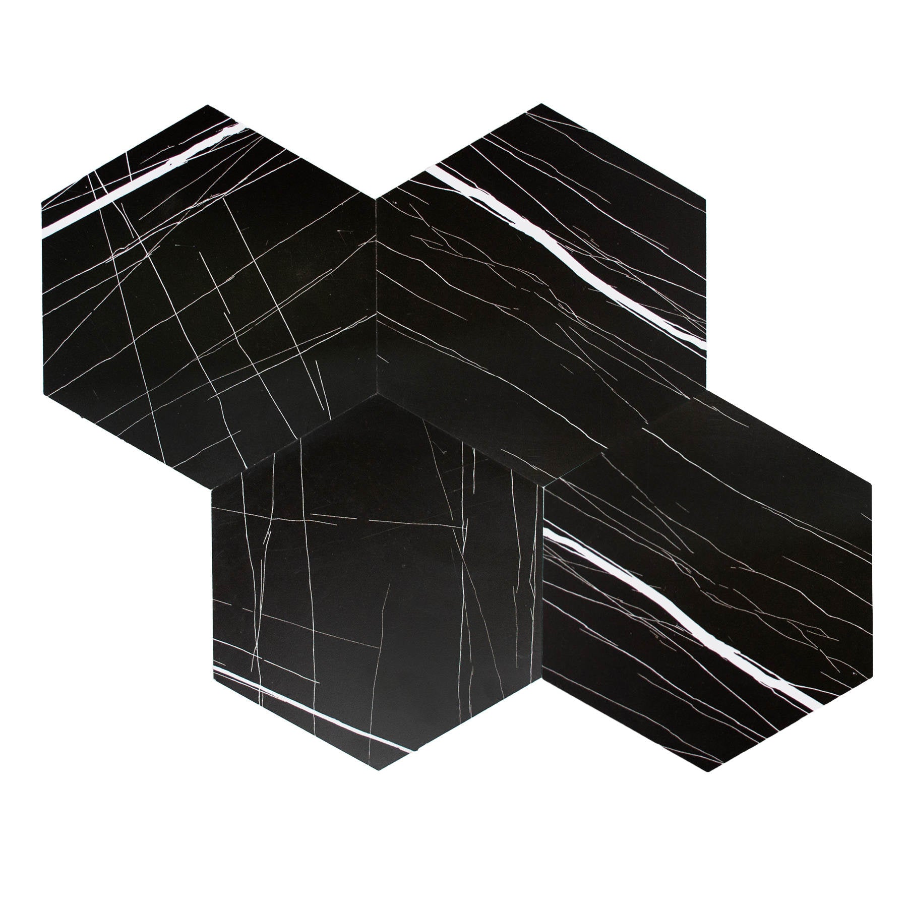 XL Hexagon Black White 1m2