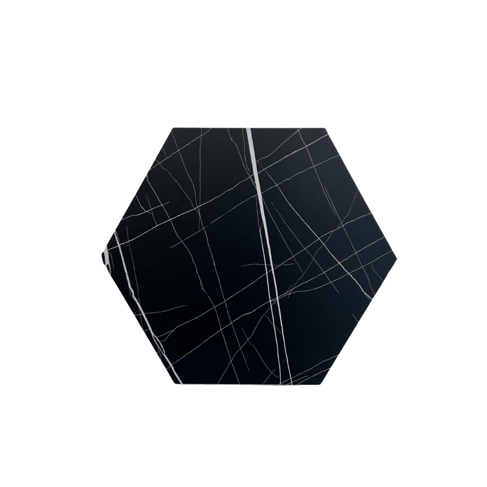 XL Hexagon Black White 1m2